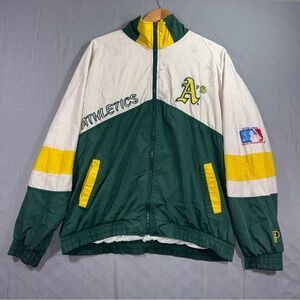 Vintage Oakland Athletics Jacket Mens XL Green MLB Baseball Pro Layer 90s